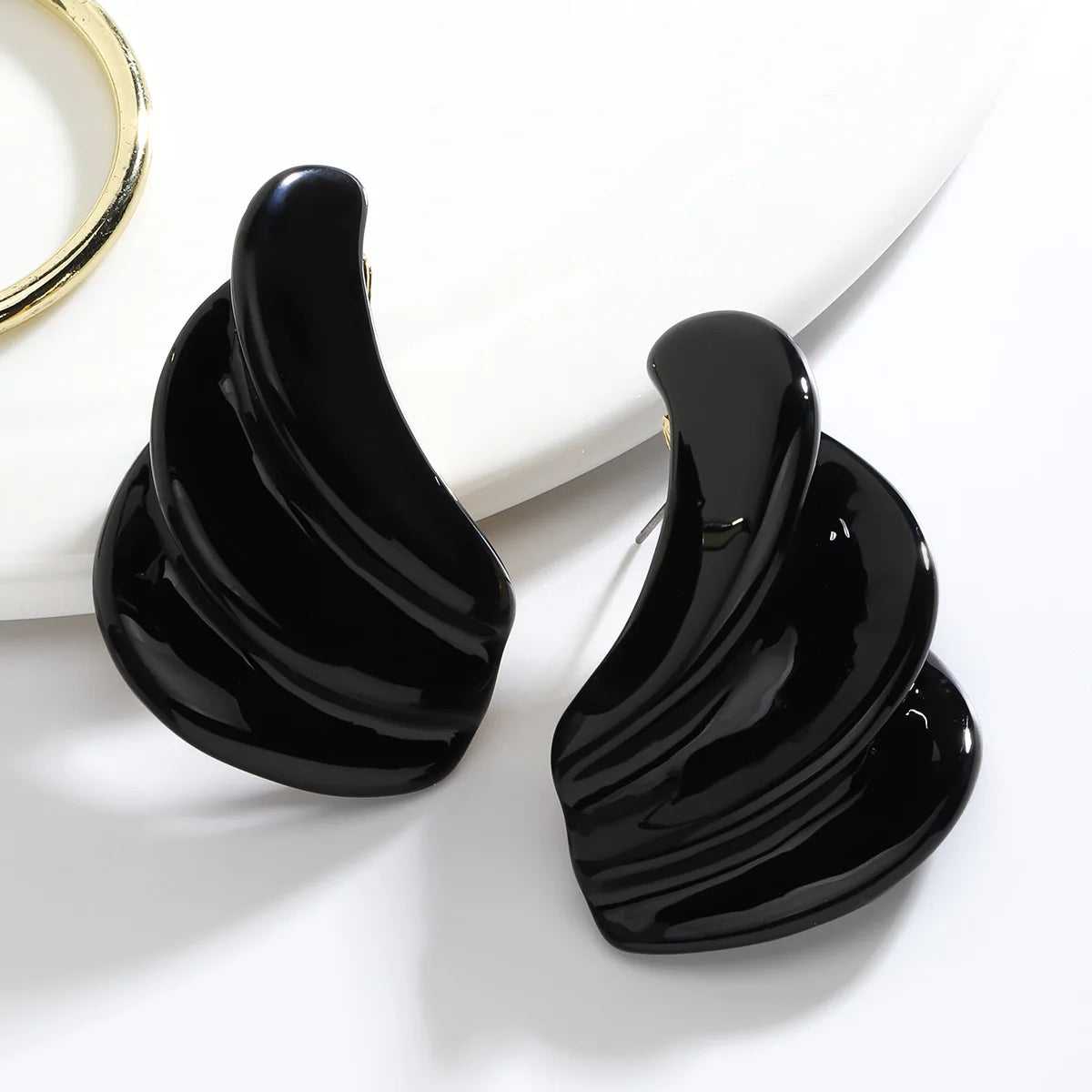 Resin Irregular Wing Earrings