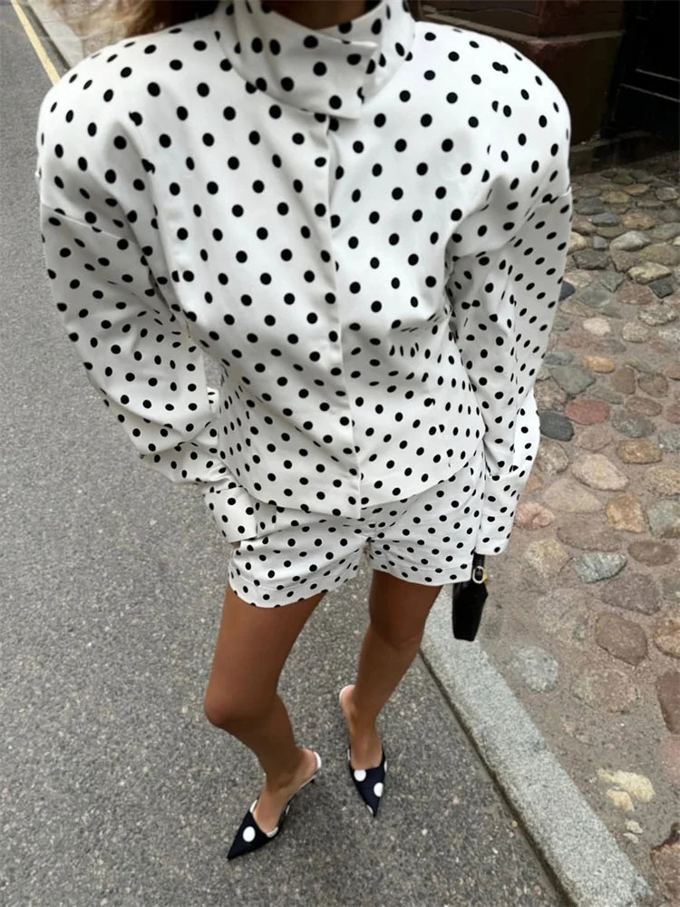 Polka Dot Two Piece-Set Shorts
