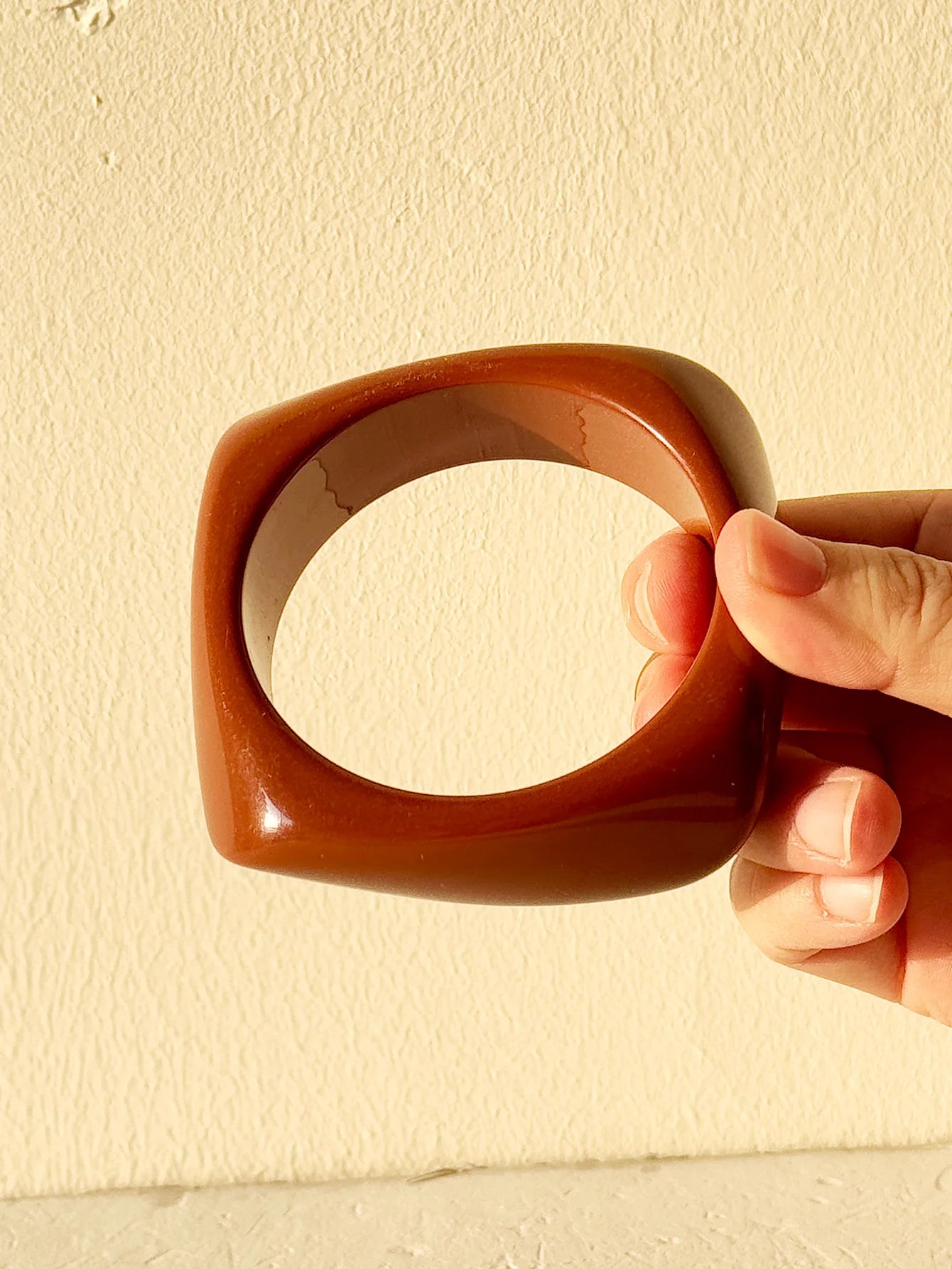 Chunky Brown Geometric Resin Bracelet