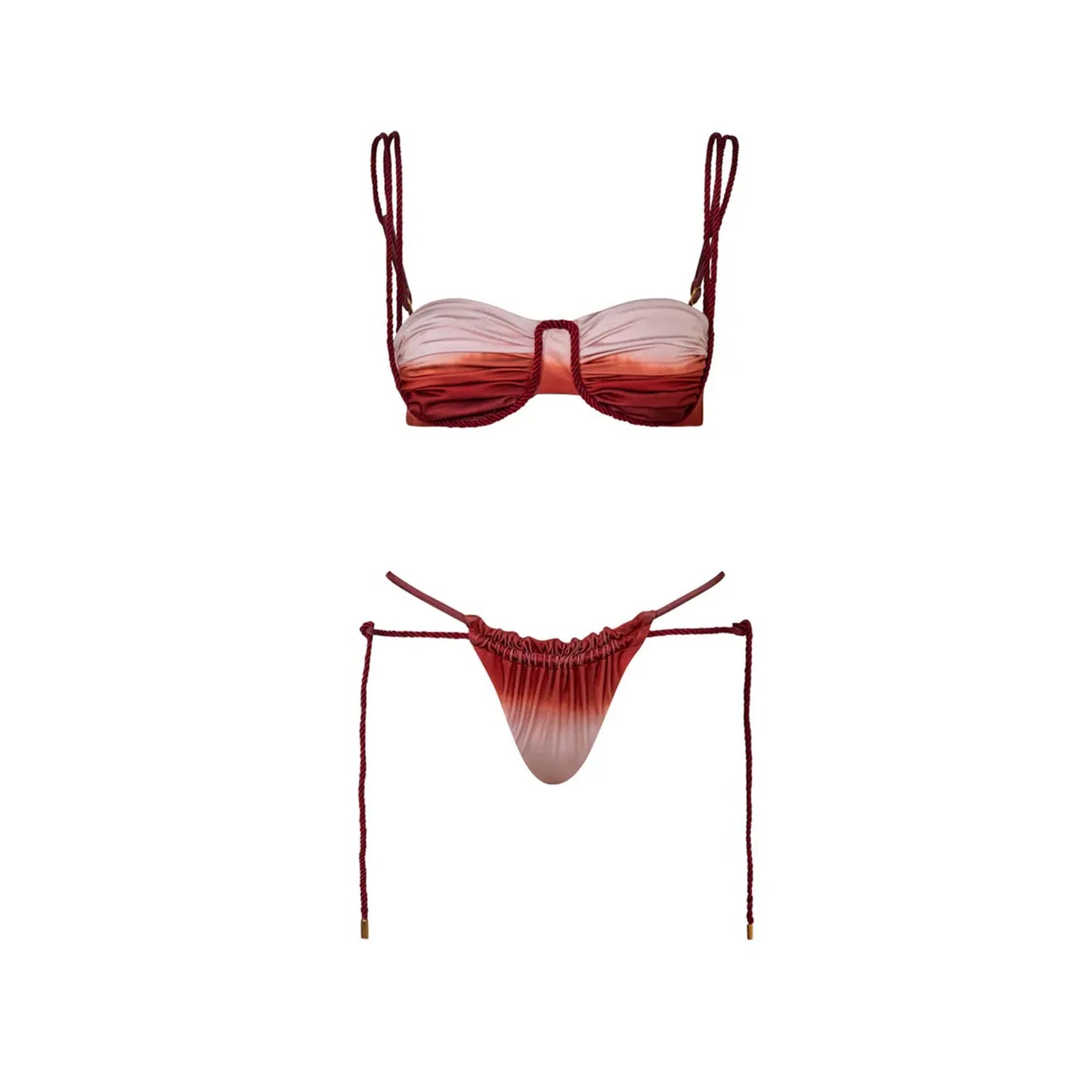 Gradient 3 Pieces Bikini Set Swim Suit