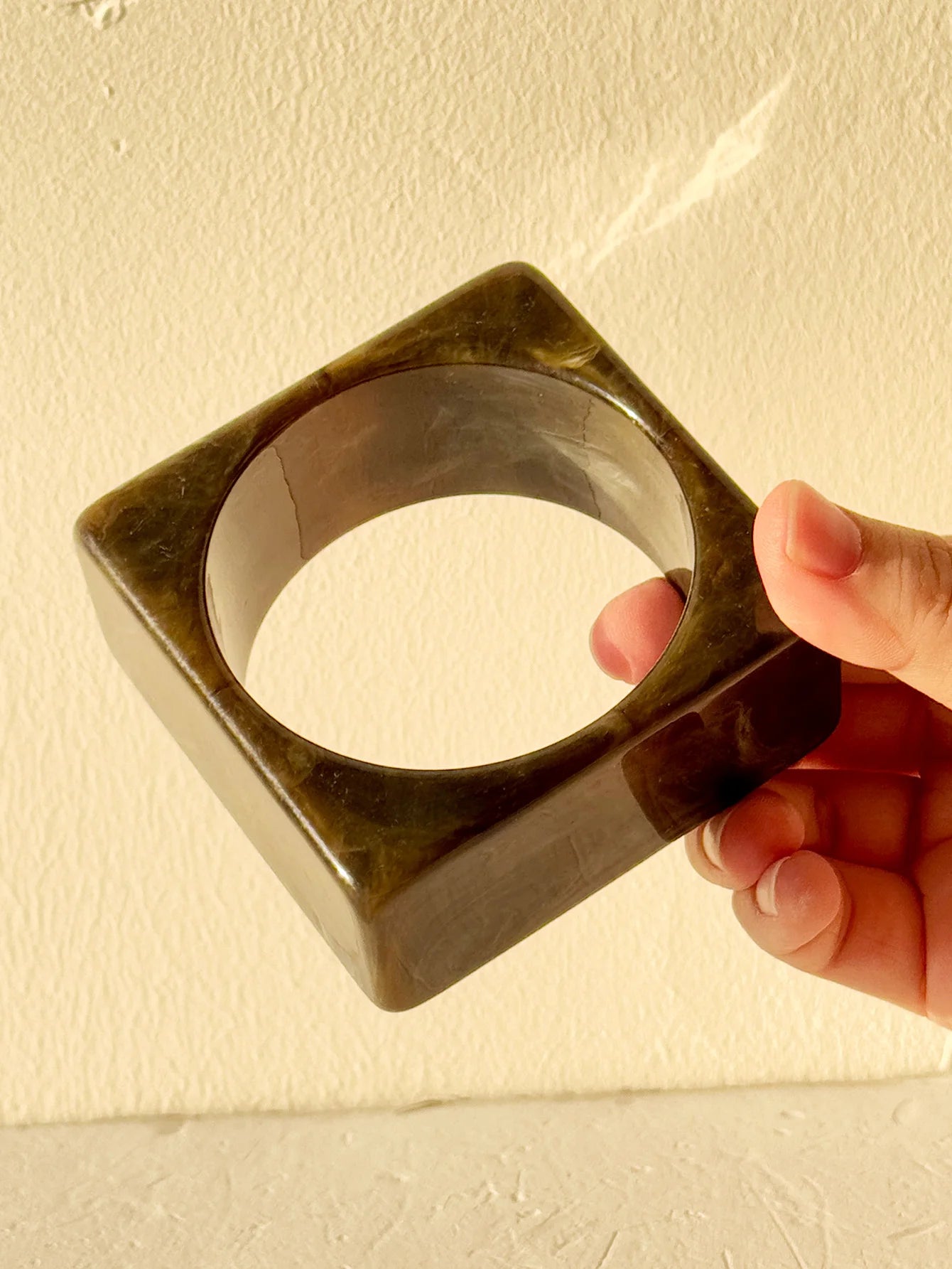 Chunky Brown Geometric Resin Bracelet
