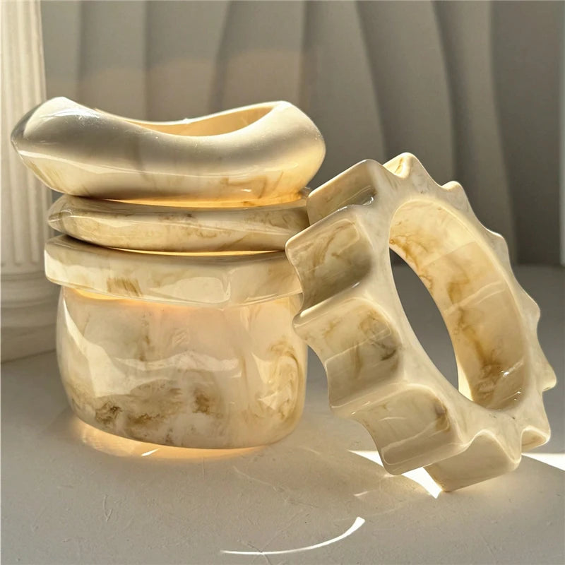Chunky Resin & Gold Plated Bracelets