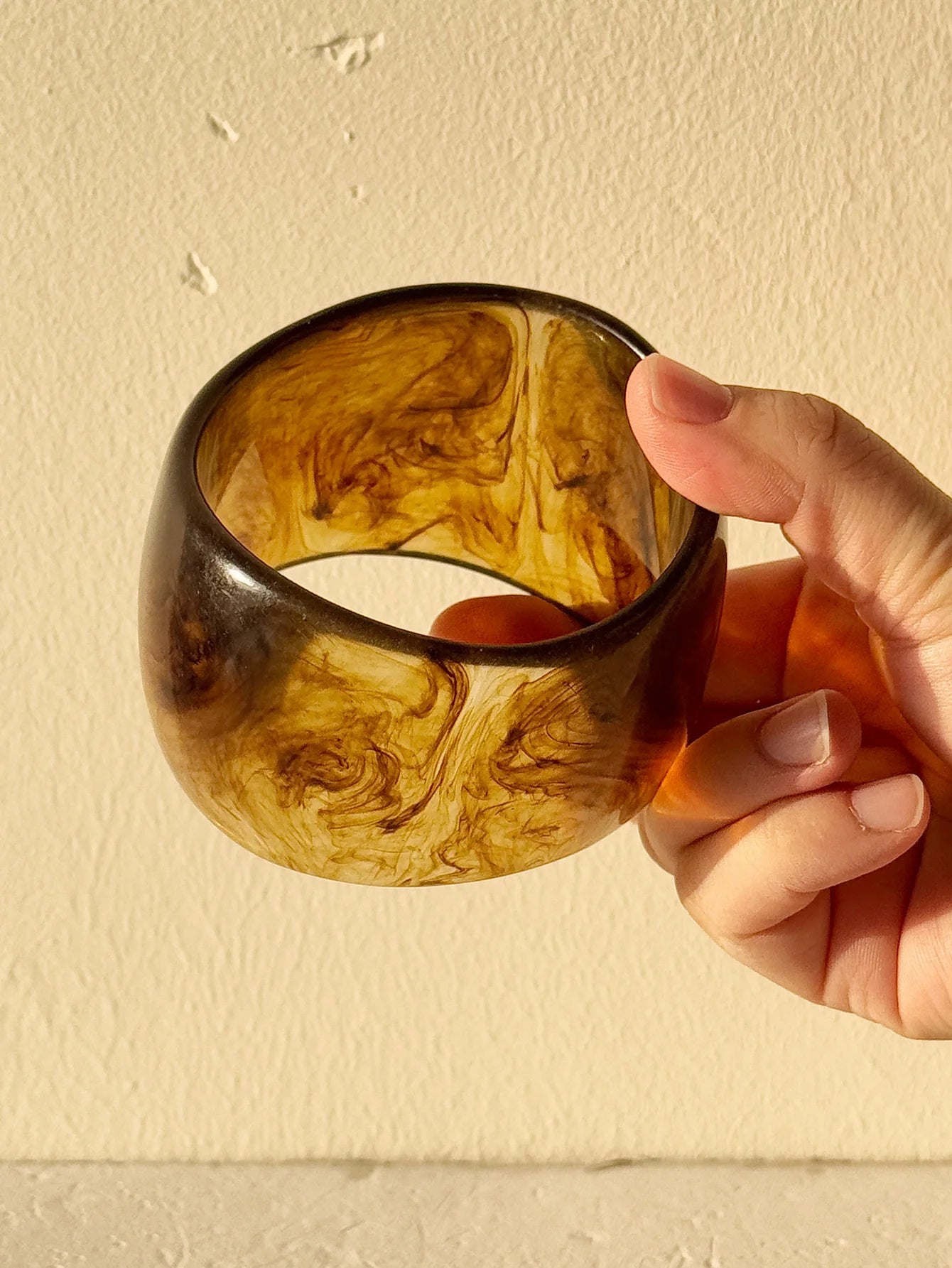 Chunky Brown Geometric Resin Bracelet