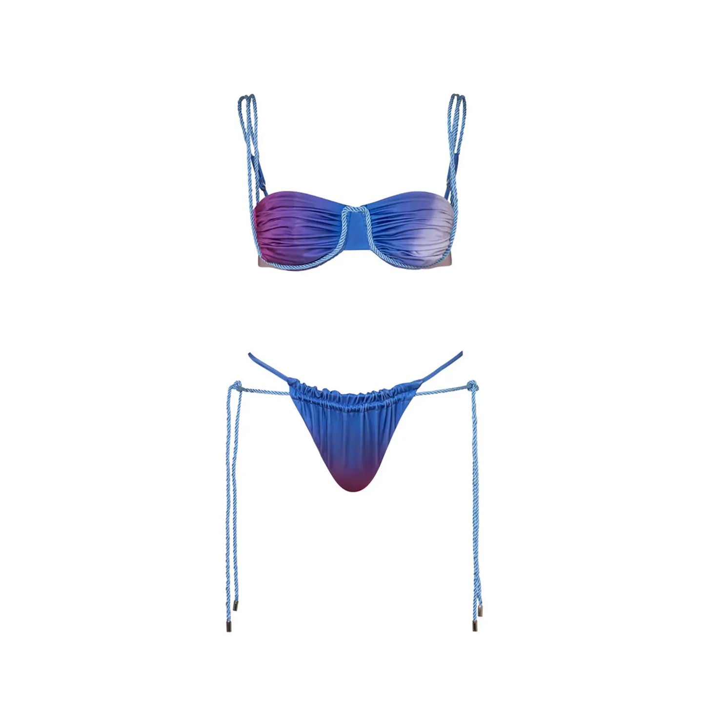 Gradient 3 Pieces Bikini Set Swim Suit