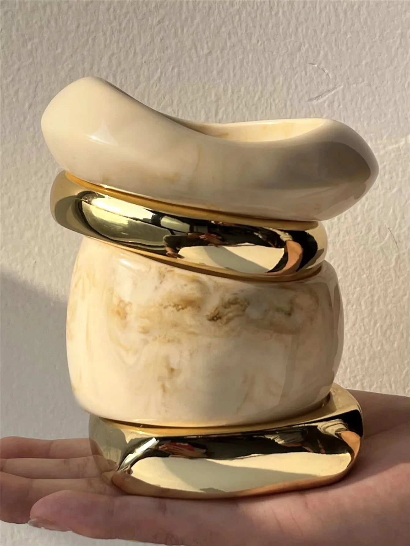 Chunky Resin & Gold Plated Bracelets