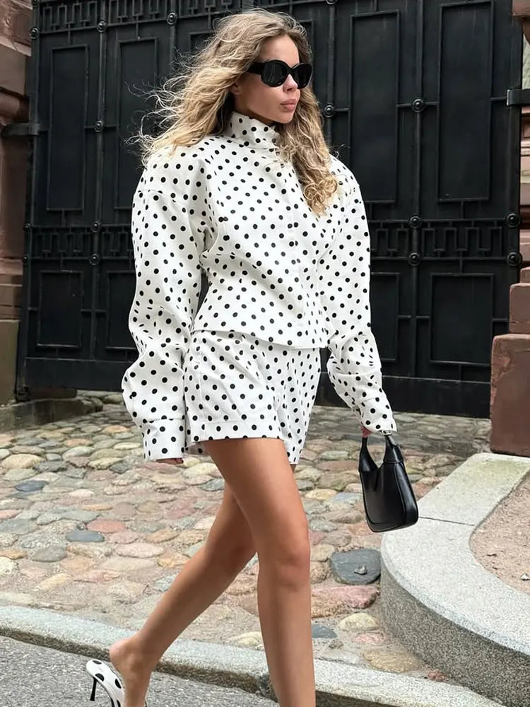 Polka Dot Two Piece-Set Shorts