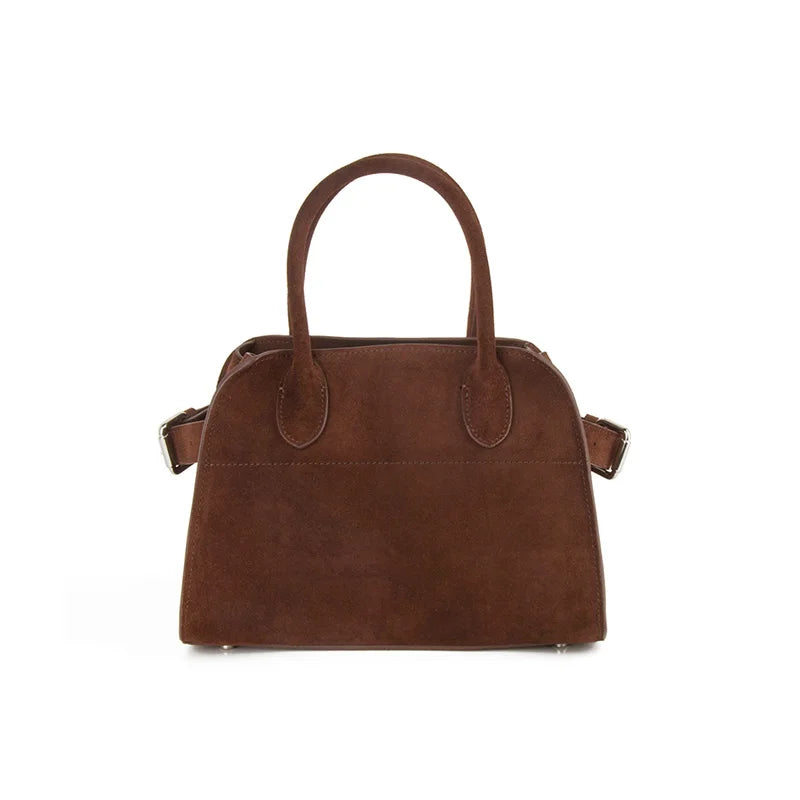 Suede Handbag  Nubuck Cow Leather Large  Tote Bag