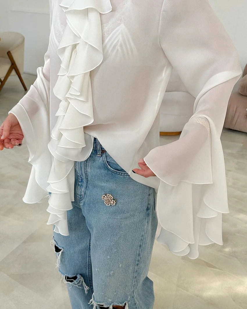 Chiffon Ruffled Shirt