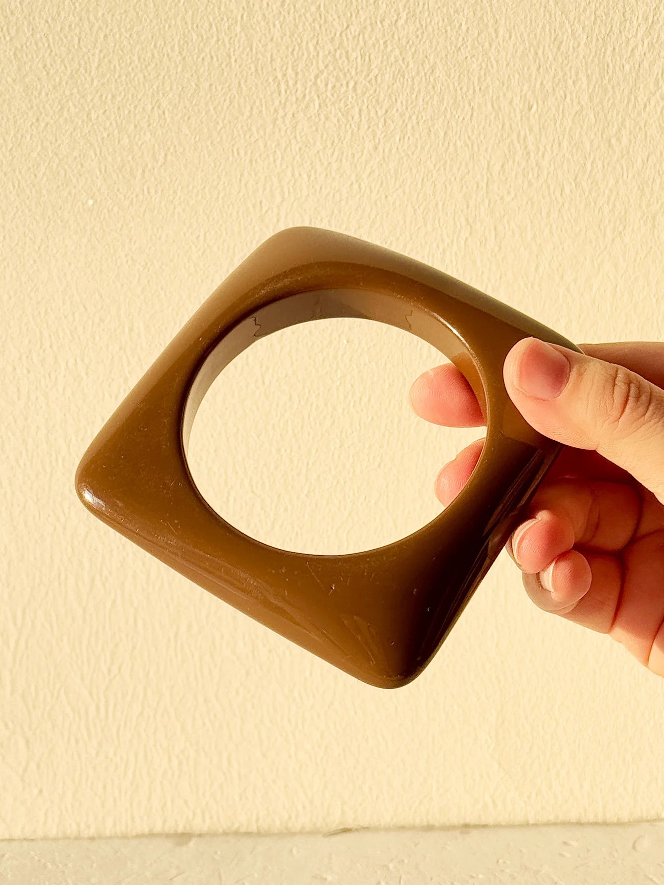 Chunky Brown Geometric Resin Bracelet