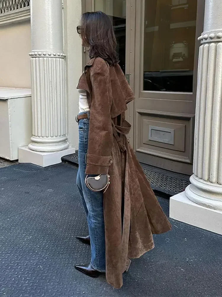 Suede Trench Coat