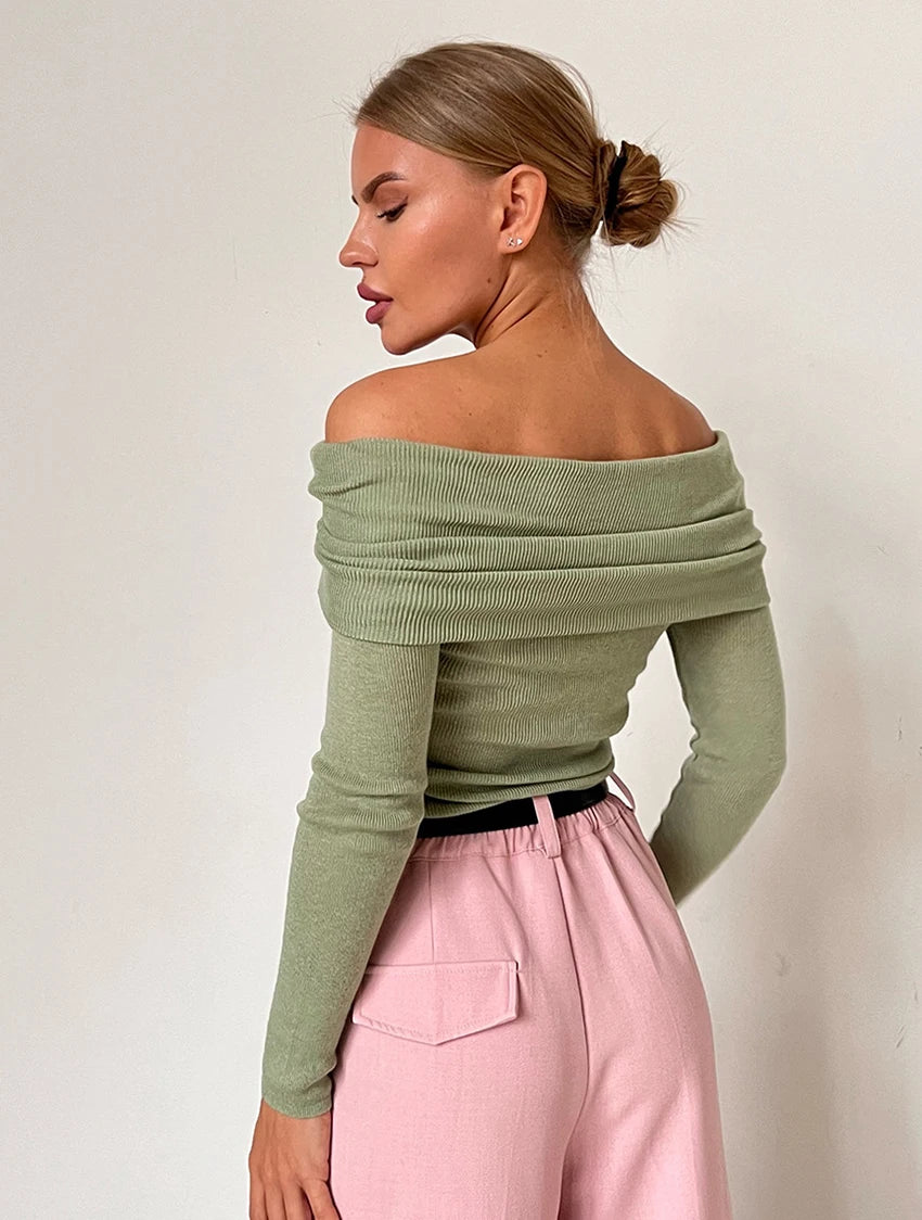 Off Shoulder Long Sleeve Top