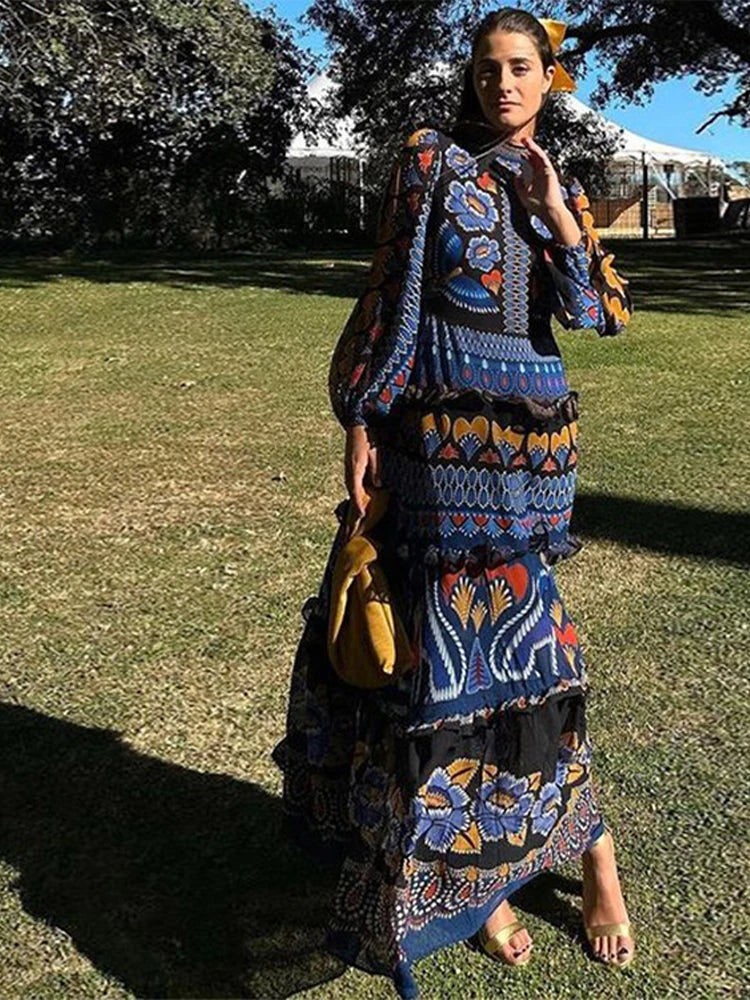 Boho Style  Printed Maxi Long Dress