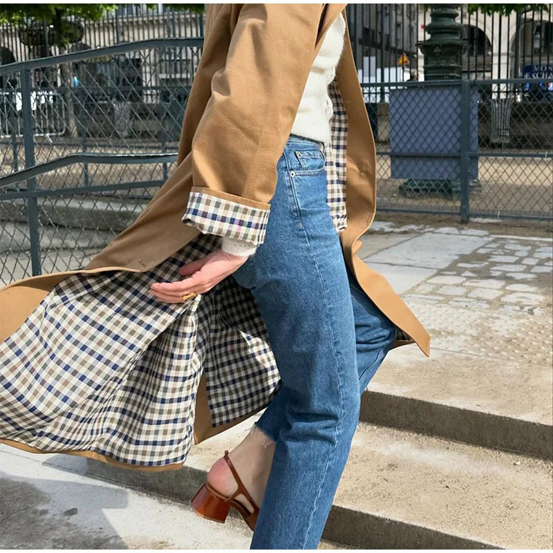 Mac Trench Coat With Plaid Lining