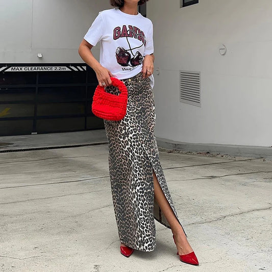 Leopard Print Maxi Skirt