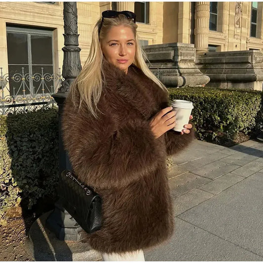 Brown Faux Fur Coat