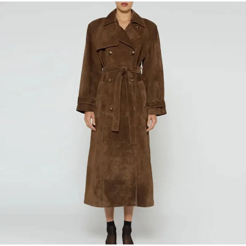 Suede Trench Coat