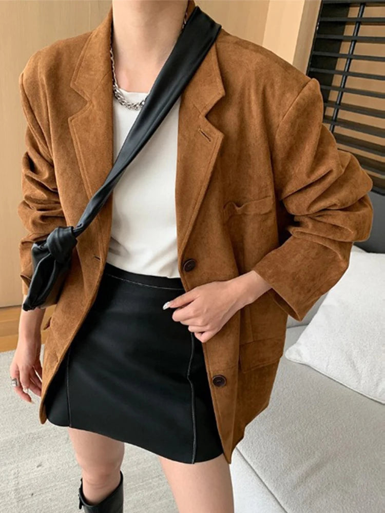 Suede Blazer Jacket