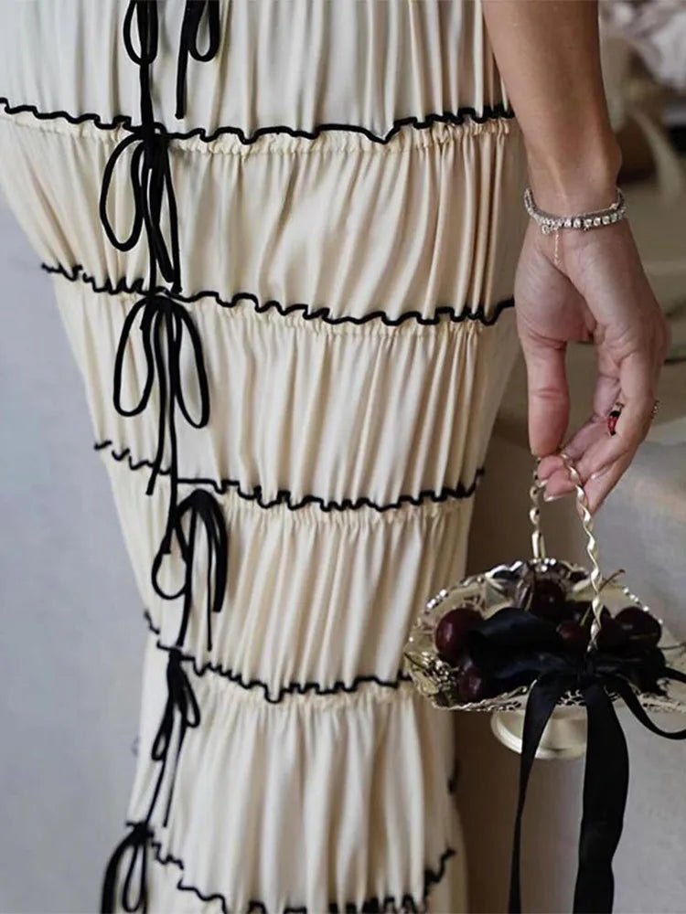 Maxi Lace Up Detail Dress