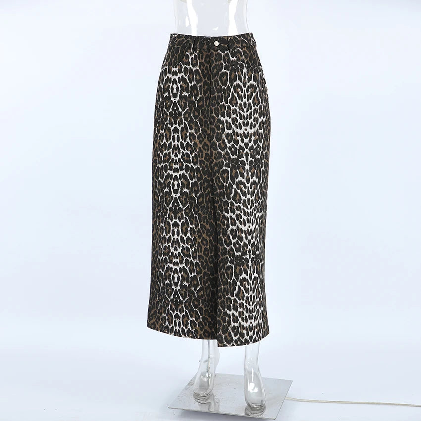 Leopard Print Maxi Skirt