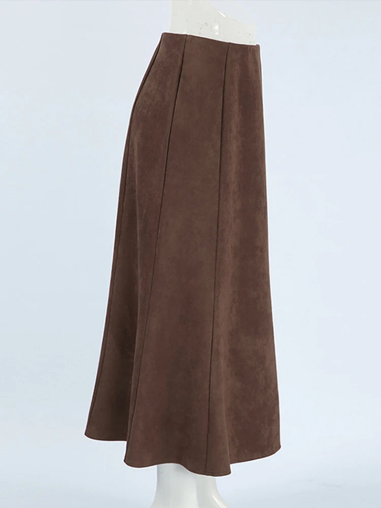 Suede Midi Skirt