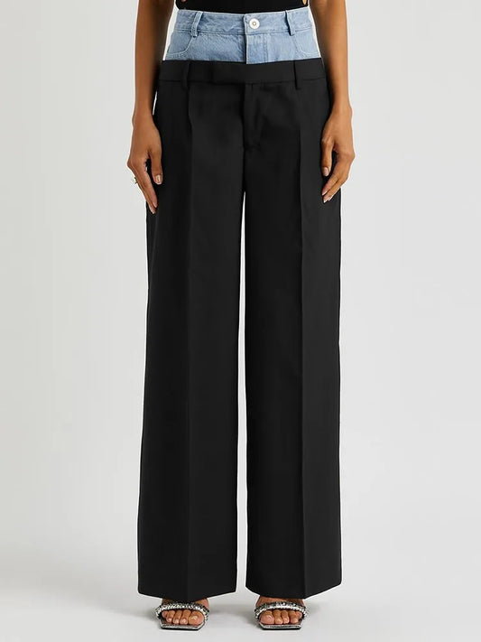 Double High Waist Straight Leg Pants