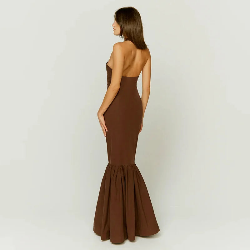 Halter Neck Long Backless Mermaid Skirt