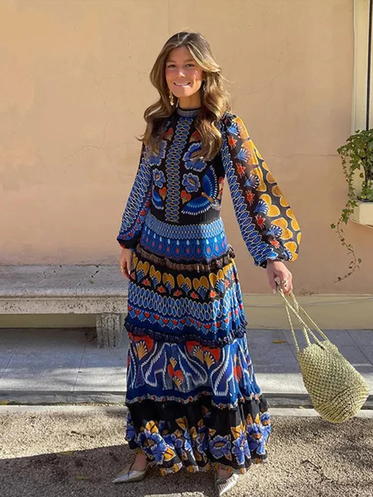 Boho Style  Printed Maxi Long Dress