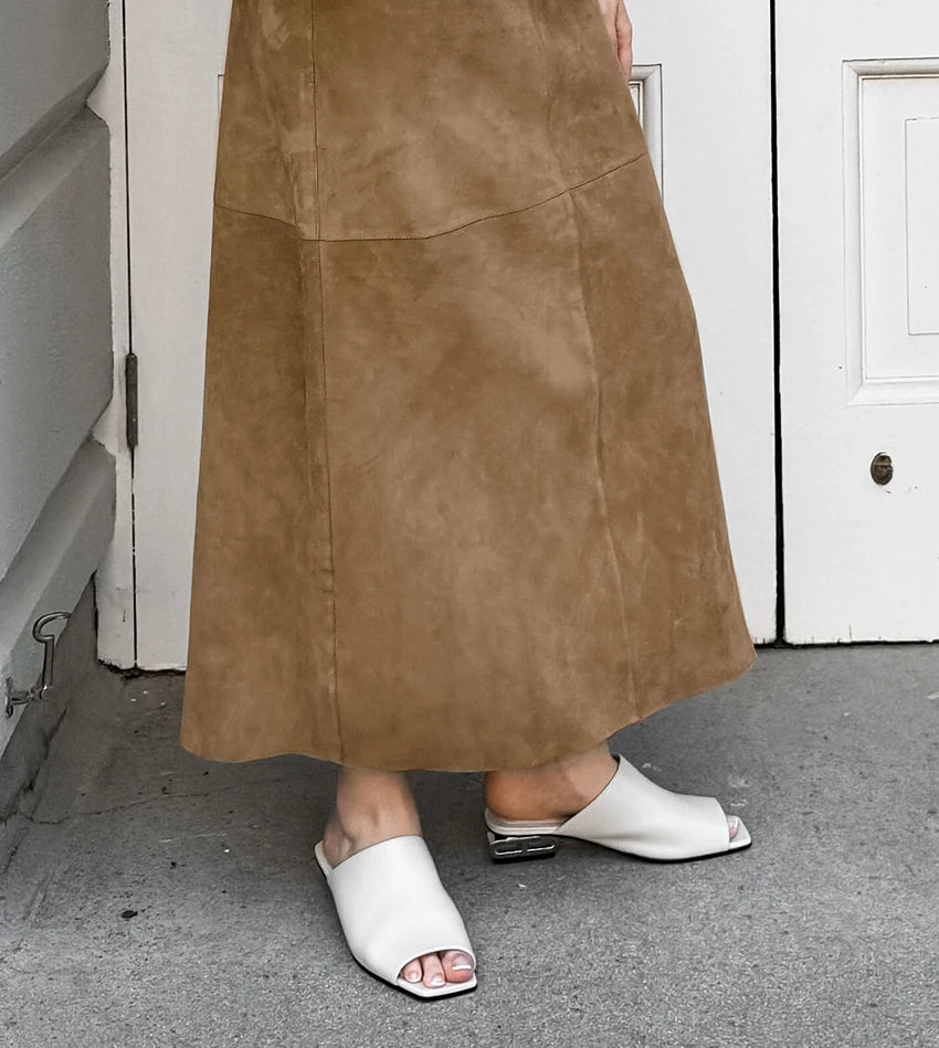 Suede Midi Skirt