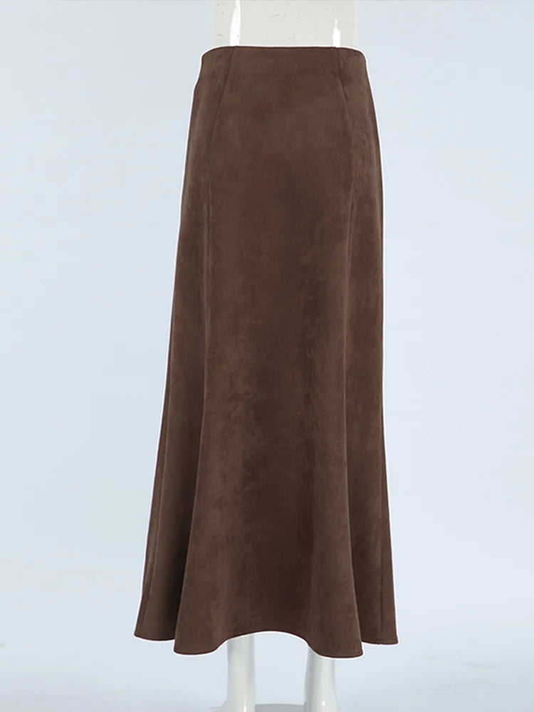 Suede Midi Skirt