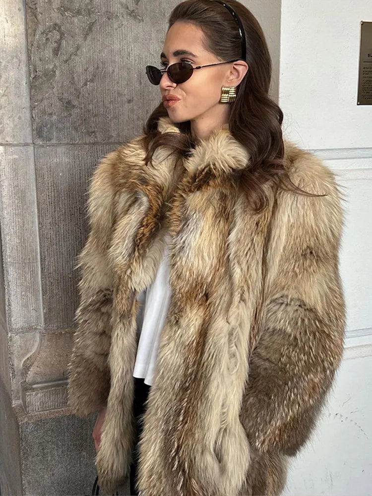 Vintage Style Faux Mink Fur Jacket