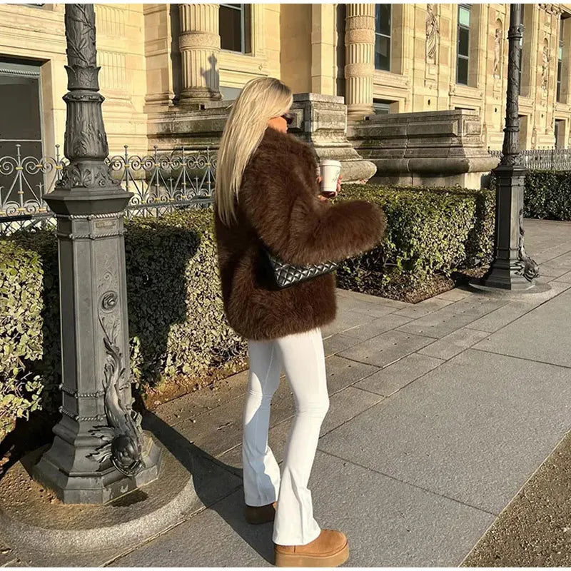 Brown Faux Fur Coat