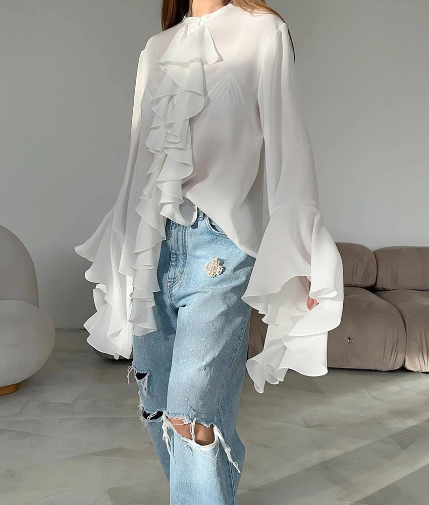 Chiffon Ruffled Shirt