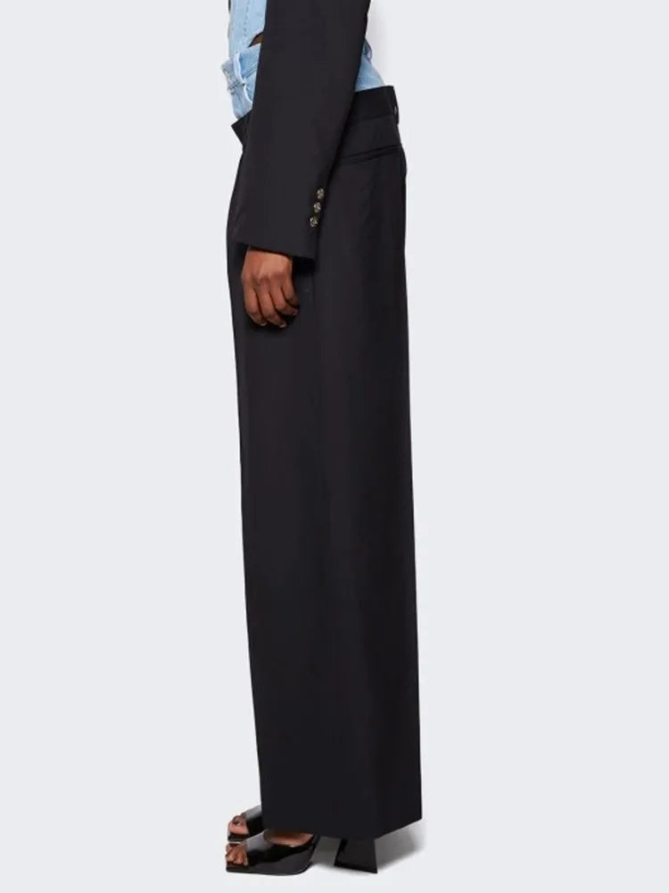 Double High Waist Straight Leg Pants