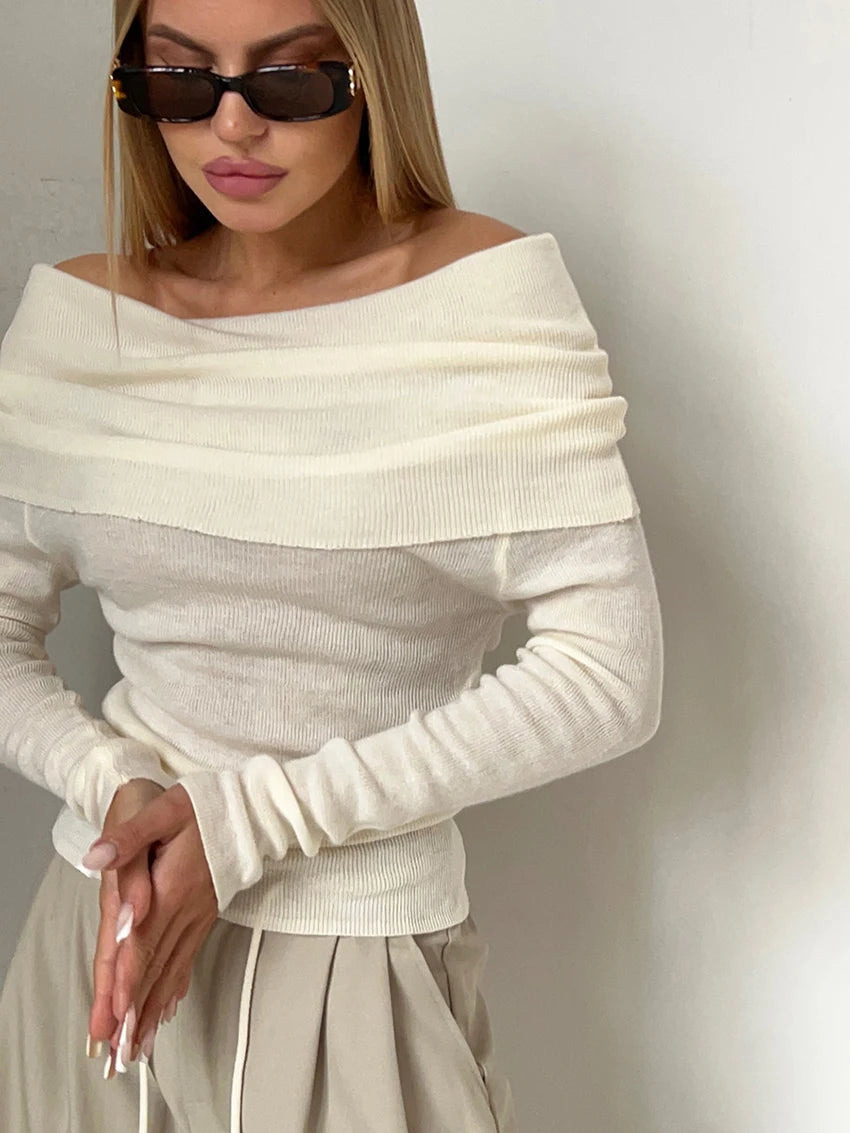 Off Shoulder Long Sleeve Top