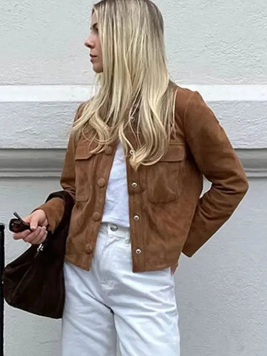 Suede Short Trucker Jacket