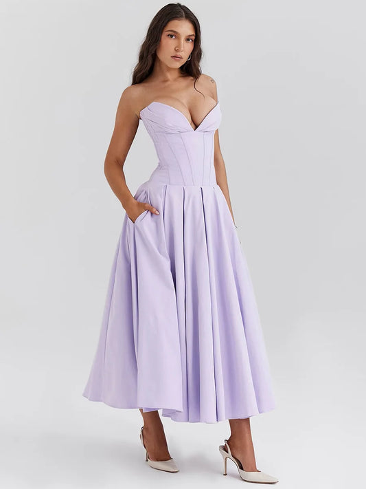 Corset Skater Midi Dress