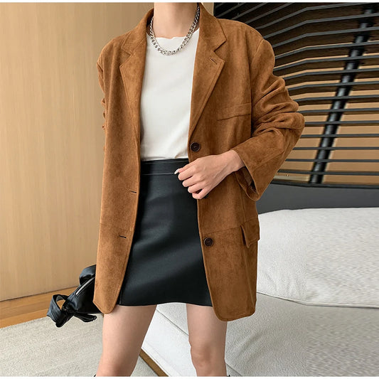 Suede Blazer Jacket