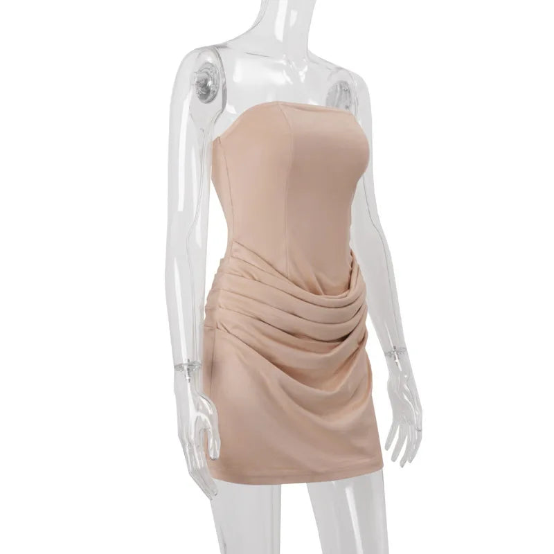 Strapless Ruched Mini Dress