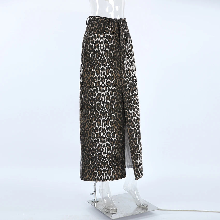 Leopard Print Maxi Skirt