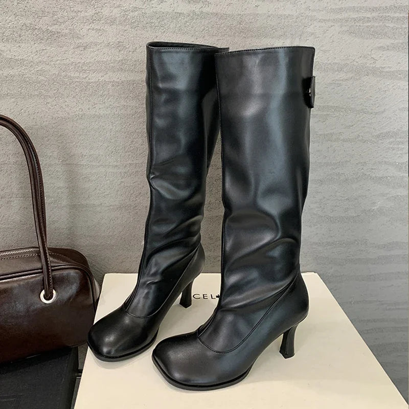 Knee-High Edgy Modern Boots