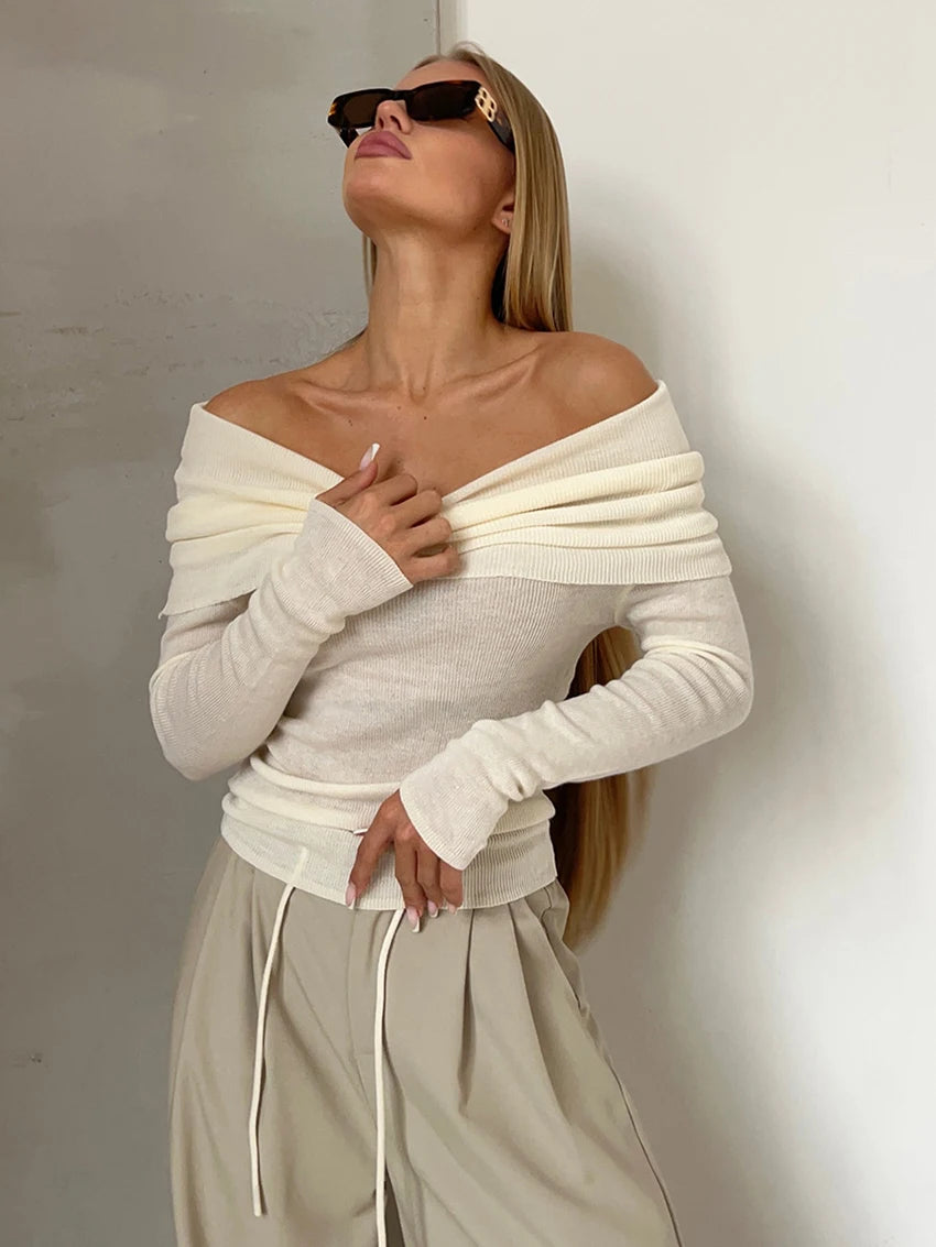 Off Shoulder Long Sleeve Top