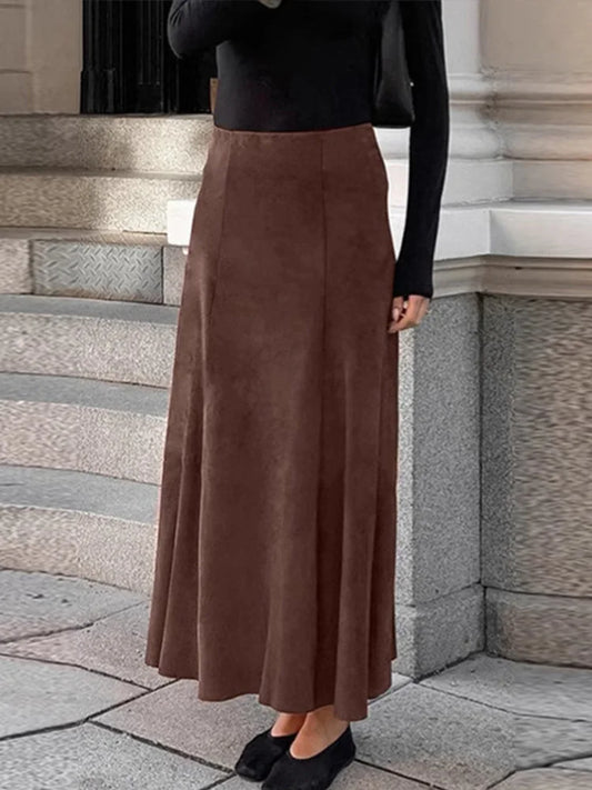 Suede Midi Skirt