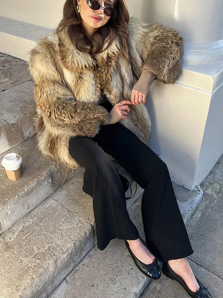 Vintage Style Faux Mink Fur Jacket