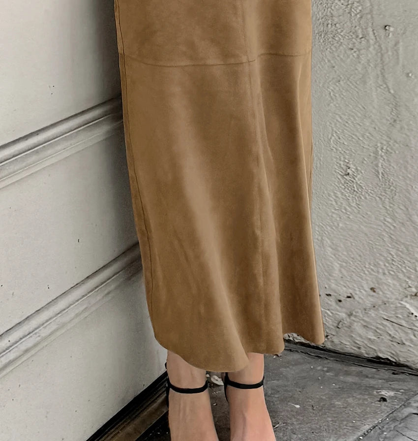 Suede Midi Skirt