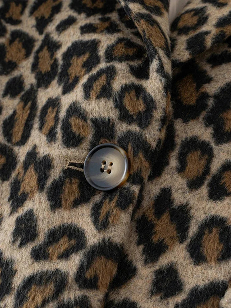 Leopard Print Fur Texture Blazer