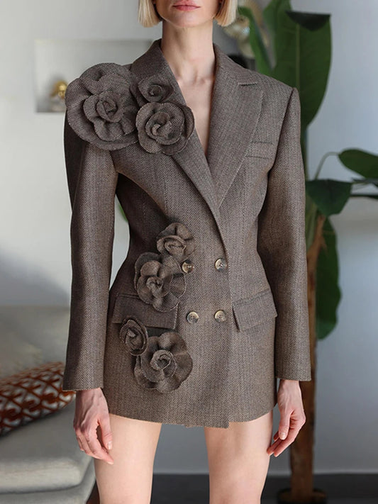 Oversized Blazers Patchwork Appliques