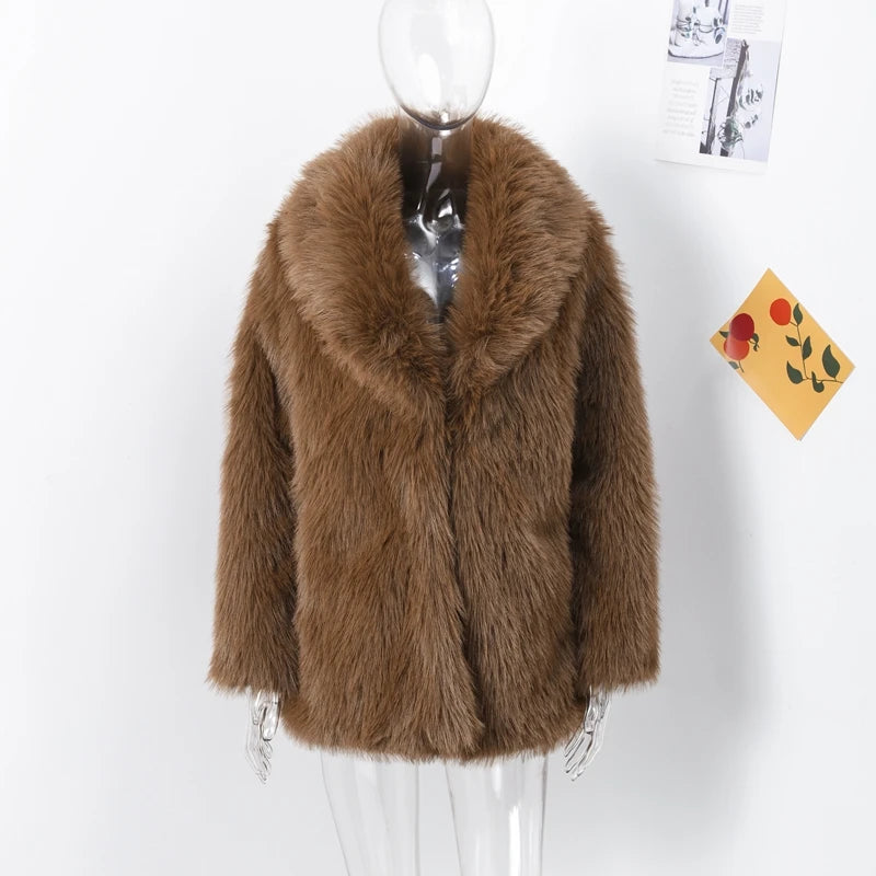 Brown Faux Fur Coat