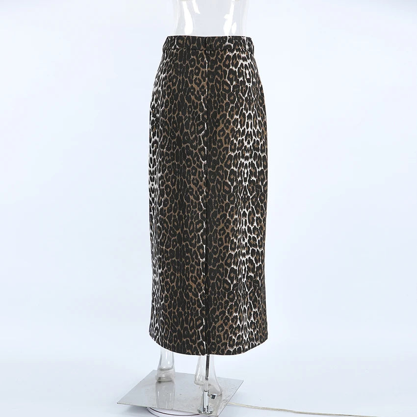 Leopard Print Maxi Skirt