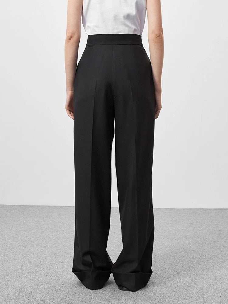 High Waist Pants Pleated Wide Leg