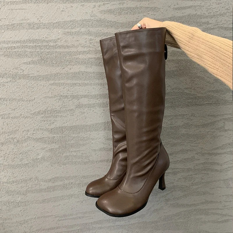 Knee-High Edgy Modern Boots